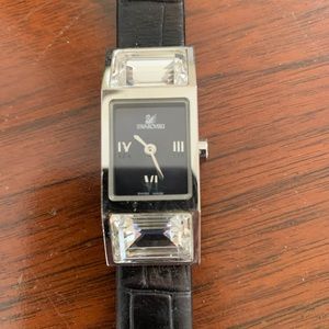 Swarovski watch with black band